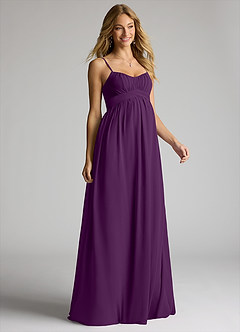 Azazie Llana Maternity Bridesmaid Dresses A-Line Chiffon Floor-Length Dress image1