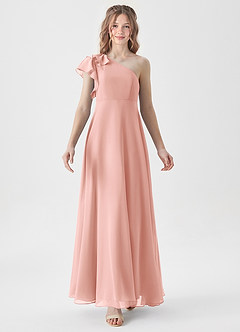 Azazie Arabella Junior Rosette A-Line Ruched Chiffon Dress image5