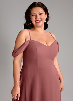 Azazie Marley Bridesmaid Dresses Amethyst A-Line Off the Shoulder Chiffon Convertible Dress image16