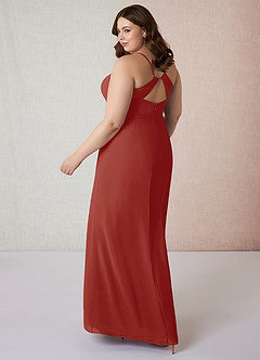 Azazie Blink Final Sale Vintage Mauve Sheath V-Neck Chiffon Dress image9