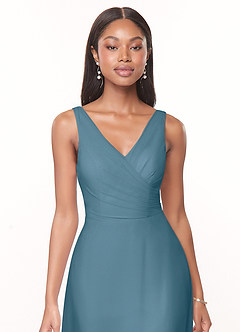 Azazie Nala Bridesmaid Dresses Bermuda A-Line Pleated Chiffon Dress image4