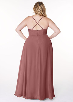 Azazie Naeem Bridesmaid Dresses Desert Rose A-Line V-Neck Ruffle Chiffon Dress image8