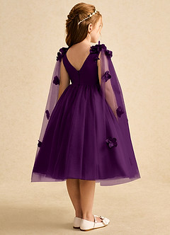 Azazie Staria Flower Girl Dresses Grape Ball-Gown Ruched Tulle Dress image9