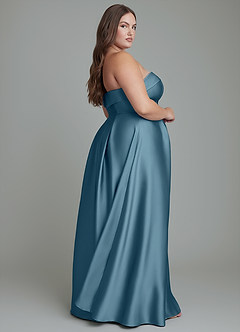 Azazie Lucienne Vestidos de damas de honor Vestido Bermudas de Satén Elástico de Línea A Convertible con Palabra de honor image15