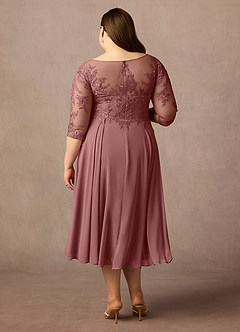 Azazie Marge Mother of the Bride Dresses Desert Rose A-Line Scoop Lace Chiffon Dress image7