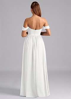 Azazie Saige Brautjungfernkleider für Schwangere A-Linie Plissee Chiffon Bodenlänge Kleid image2