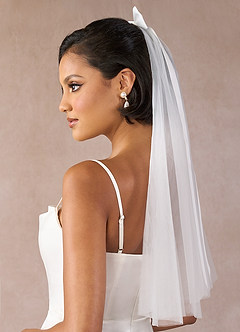 front Bow Split Elbow Length Veil