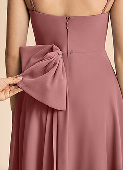 Azazie Bear Junior Desert Rose A-Line Pleated Chiffon Dress image8