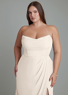 Azazie Johana Bridesmaid Dresses White Alabaster Mermaid Off the Shoulder Chiffon Convertible Dress image8