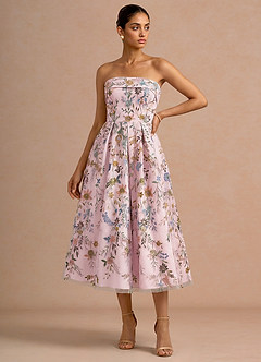 Evangeline Candy Pink Midi Dress image1