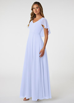 Azazie Jamie Brautjungfernkleider A-Linie Chiffon Kleid Lavendel image3