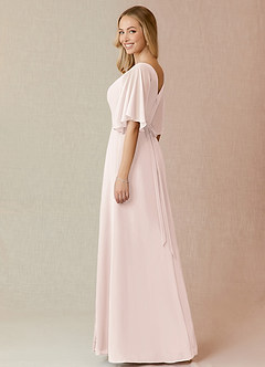 Azazie Cierra Bridesmaid Dresses Rose Petal A-Line V-Neck Chiffon Dress image5
