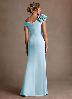 Azazie Gwynne vestidos de madre de la novia Vestido de Azul Cielo de Crepé elástico de Corte Sirena con Vestidos sin tirantes image3