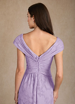 Azazie Myrtle vestidos de madre de la novia Vestido de Lila de Devorado Floral de Corte en A con Plisado image6