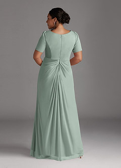 Azazie Bessie Kleider für die Brautmutter A-Linie Plissee Gittergewebe Kleid Agave image8