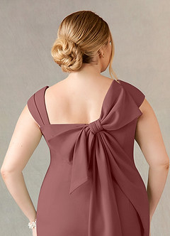 Azazie Ellen Mother of the Bride Dresses Desert Rose Sheath Side Slit Stretch Crepe Dress image5