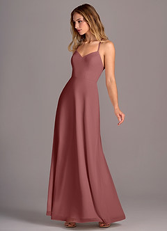 Azazie Mei Vestidos de damas de honor Vestido de Amatista de Gasa de Corte en A image4