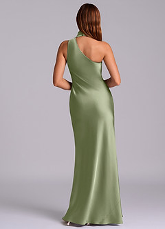 Azazie Seona Brudtärnklänningar Klänning av Sjöjungfru i Stretch Satin One-shoulder Pistasch image4