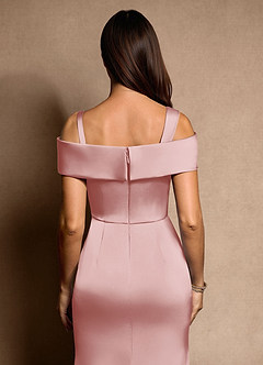 Azazie Altonia Kleider für die Brautmutter Meerjungfrau-Linie Schulterfrei Stretch-Satin Kleid Puderrosa image7