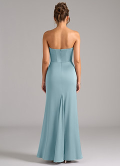 Azazie Debby Bridesmaid Dresses Moody Blue Mermaid Strapless Stretch Satin Convertible Dress image7