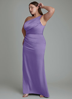 Azazie Akilah Bridesmaid Dresses Tahiti Mermaid One Shoulder Stretch Satin Dress image12