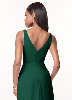 Azazie Nala Bridesmaid Dresses Emerald A-Line Pleated Chiffon Dress image5