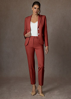front Whitney Terracota Blazer estruturado com elastano