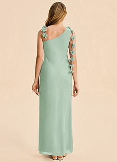 Azazie Sia Junior Agave Sheath Chiffon Dress image2