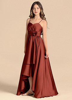 Azazie Catalina Junior Klänning av A-Line i Stretch Satin Sweetheart halsringning image6