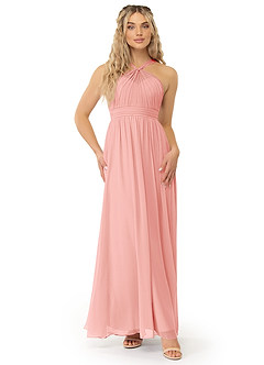Azazie Kielle Final Sale Dusty Rose A-Line Pleated Chiffon Dress image1