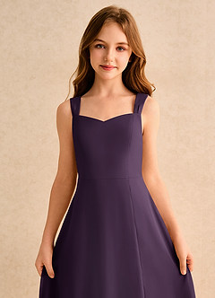 Azazie Makani Girls Formal Flower Girl Dresses Plum A-Line Sweetheart Neckline Chiffon Dress image6