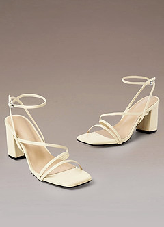 front Ankle Strap Block Heel Sandals