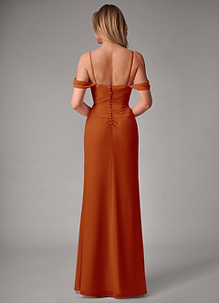 Azazie Haisley Jurken voor bruidsmeisjes Converteerbaar Jurk van Chiffon met Kolom Off the Shoulder Paprika image7