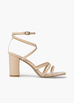 front Cross Strappy Ankle Strap Heels