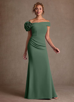 Azazie Gwynne vestidos de madre de la novia Vestido de Eucalipto de Crepé elástico de Corte Sirena con Vestidos sin tirantes image1