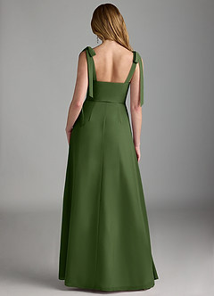 Azazie Lizet Bridesmaid Dresses Olive A-Line Sweetheart Neckline Chiffon Dress image2