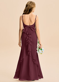 Azazie Lioren Junior Cabernet Mermaid Bow Chiffon Dress image5