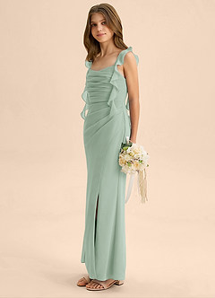 Azazie Jessamine Junior Klä av Sjöjungfru i Chiffong Älskling Halsringning image5