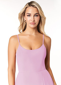 Azazie Moira Bridesmaid Dresses Candy Pink A-Line Scoop Chiffon Dress image6