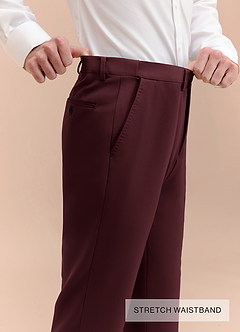 front Ethan Cabernet Refined Weave Performance Suit