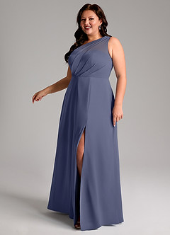 Azazie Phaedra Bridesmaid Dresses Stormy A-Line One Shoulder Chiffon Dress image14