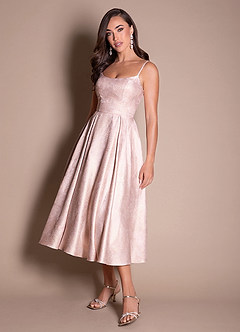 Abito Midi Oro Rosa Vitoria image8