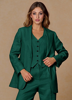 front Belicia Smeraldo Blazer in lino 100%