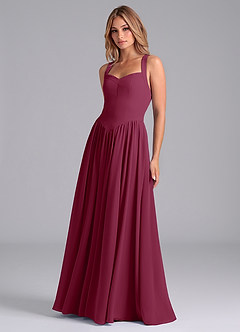 Azazie Francis Bridesmaid Dresses Mulberry A-Line Corset Chiffon Dress image5