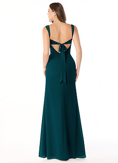 Azazie Audre Bridesmaid Dresses Pine Mermaid Pleated Chiffon Dress image2