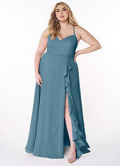 Azazie Naeem Bridesmaid Dresses Bermuda A-Line V-Neck Ruffle Chiffon Dress image7