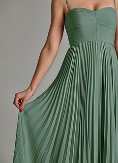 Azazie Chiana Brautjungfernkleider A-Linie Schulterfrei Chiffon Kleid Eukalyptus image7