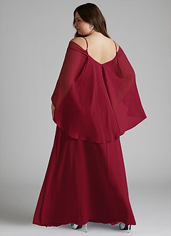 Azazie Cienna Bridesmaid Dresses Burgundy A-Line Off the Shoulder Chiffon Dress image8