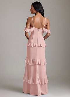 Azazie Chayla Final Sale Black Sheath Off the Shoulder Chiffon Dress image2
