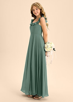 Azazie Callie Junior A-Linie Gestreift Chiffon Kleid Seemoos image7